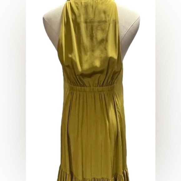 Tibi Eco Yellow Silk Halter Neckline Sleeveless Swingy Dress‎ Sz 2 - Picture 3 of 16